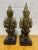 Large Ceramic Mottled Green Buddha’s on Stands- a Pair For Sale - Image 4 of 12