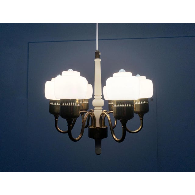 Metal Mid-Century Swedish T526 Chandelier by Hans-Agne Jakobsson for Hans-Agne Jakobsson AB For Sale - Image 7 of 18
