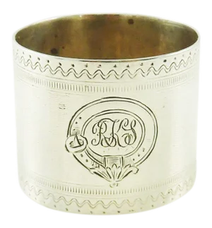 Antique Victorian Era Sterling Silver Childs Napkin Ring Christening Gift