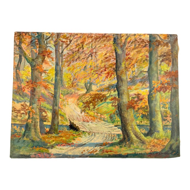 19th Century, "August Autumn Landscape" Oil on Canvas - Signed For Sale