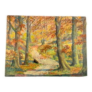 19th Century, "August Autumn Landscape" Oil on Canvas - Signed