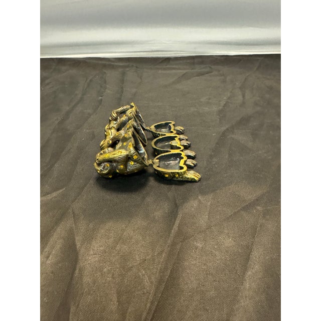 Milton & Lorie Three Wise Monkeys Trinket Box Bejeweled Rhinestone Gold Tone VTG For Sale - Image 9 of 12