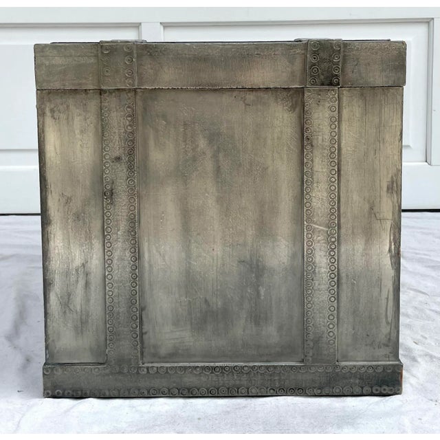 1970's Silver Cube Trunk Side Table Made by Alfonso Retana For Sale In Los Angeles - Image 6 of 13