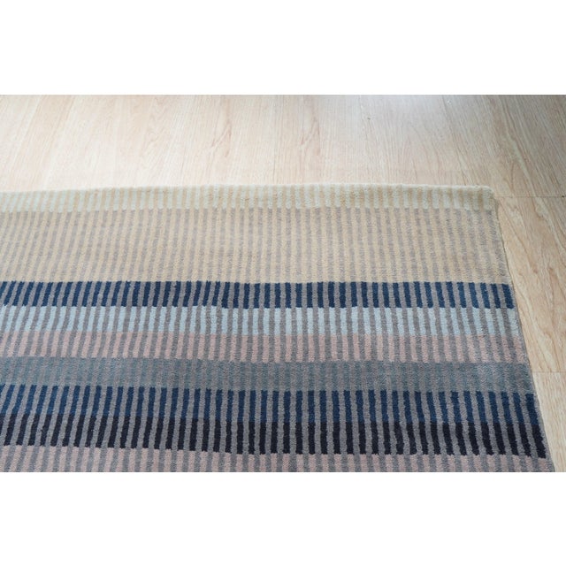 4x6 Sophisticated Gray Geometric Modern Hand Knotted Wool Carpet Rug For Sale - Image 4 of 6