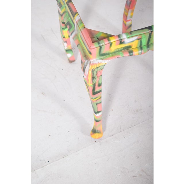 Green Portuguese Painted Chair by Francisco Camilo, 1950s For Sale - Image 8 of 9