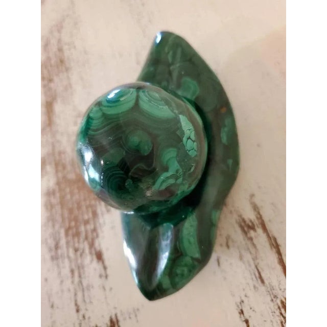 Mid 20th Century Malachite Carved Vide Poche Stones - a Pair For Sale - Image 5 of 8