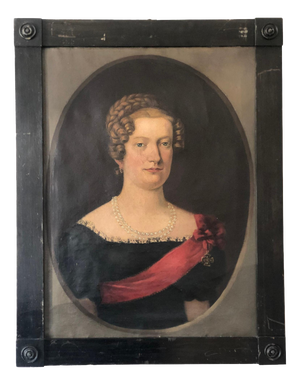 Baroness Portrait, 19th Century, Oil Painting on Canvas, Framed