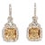 2.75 Ct Natural Yellow With Diamond Dangle Earrings - 2 Pieces For Sale