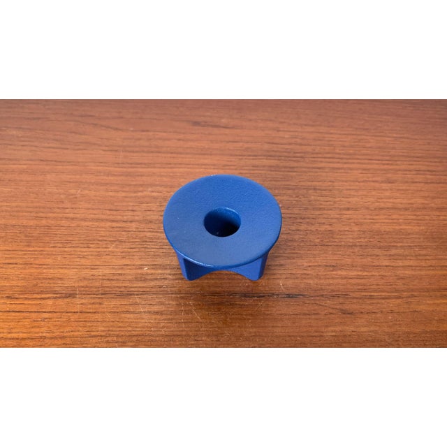 Danish Blue Cast Iron Candleholder from Normann Copenhagen For Sale - Image 9 of 16