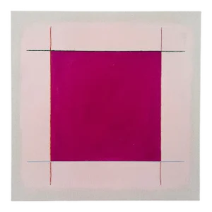 Magenta/Snail Pink With Persimmon Grid Contemporary Abstract Painting by Emily Keating Snyder