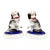 Antique Staffordshire Style Porcelain Spaniel Dog Figurines on Cobalt Blue Cushions - A Pair | Traditional, Victorian, English Country For Sale