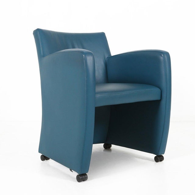 Vintage Lounge Chair in Blue Leather from Leolux, 1990s For Sale - Image 16 of 16