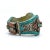 Vintage Moroccan Tribal Turquoise & Coral Jewelry Set, Cuff , Ring , Pair of Earrings (4 PCS For Sale - Image 4 of 12
