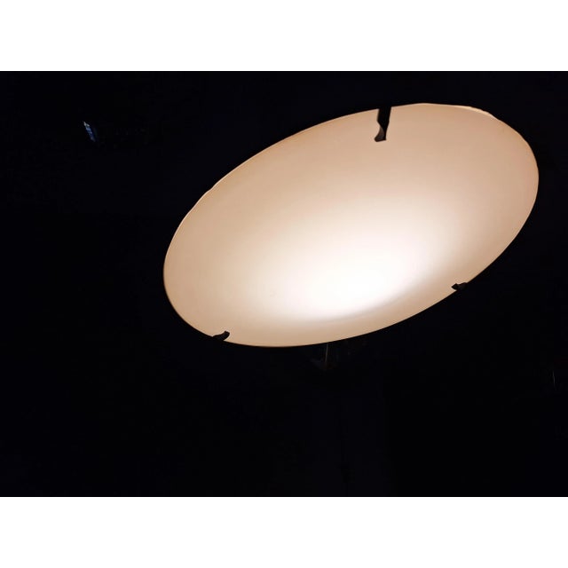 Large Floor Lamp in Chromed Metal with Black Acrylic Glass Lampshade and Travertine Base, 1960s For Sale - Image 14 of 18