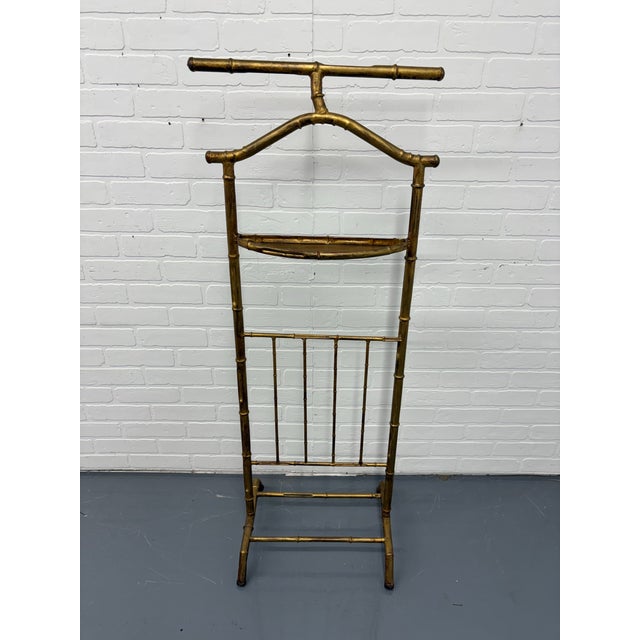 1960s 1960s Hollywood Regency Metal Italian Gold Gilt Faux Bamboo Velet For Sale - Image 5 of 5