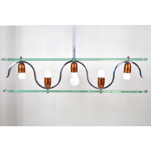 Metal Vintage Pendant Light from Fontana Arte, 1950s For Sale - Image 7 of 17