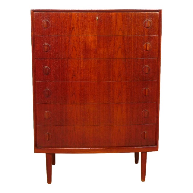 Vintage Chest of Drawers in Teak from Henning Kjaernulf, 1950s For Sale