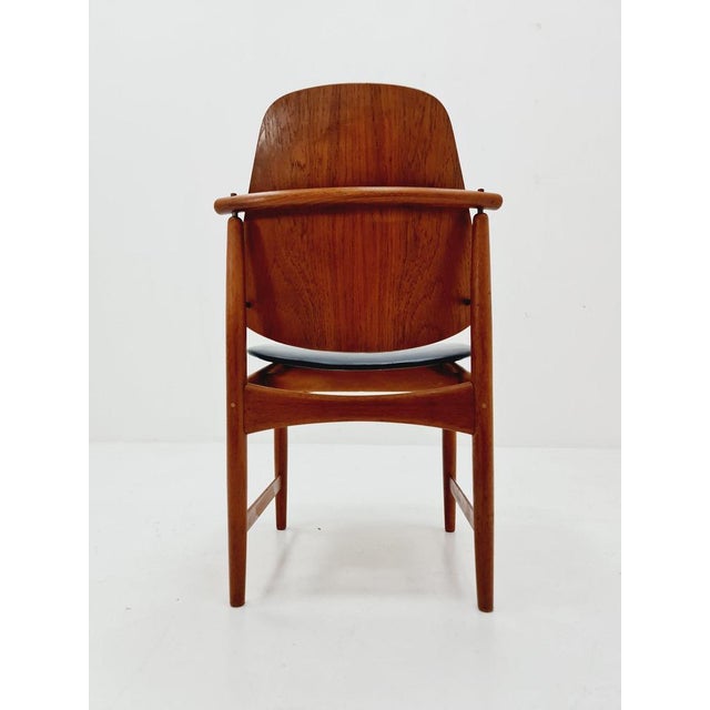 Wood Danish Teak and Leather Chair by Arne Vodder for France & Daverkosen, 1960s For Sale - Image 7 of 11