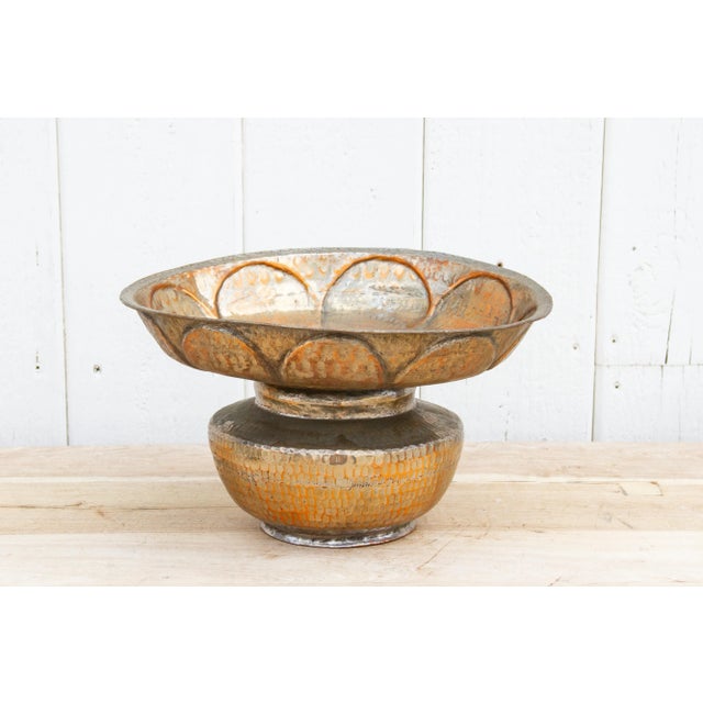 Indian 19th Century Silvering Copper Water Bowl For Sale - Image 3 of 12