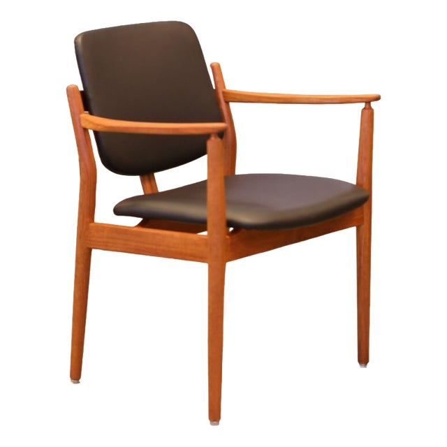 Armchair in Teak and Leather by Arne Vodder for France & Son, 1950s For Sale