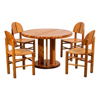 Vintage Dining Table and Chairs by Rainer Daumiller, 1987, Set of 5 For Sale