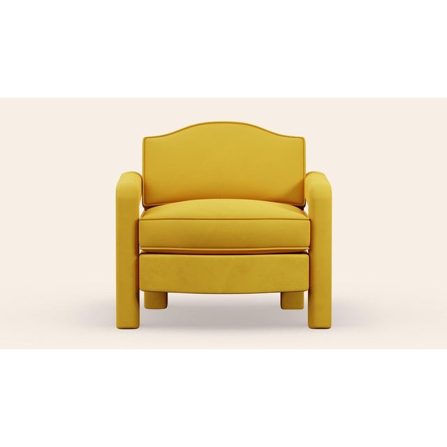 Contemporary Daffodil Velvet Elio Lounge Chair by Ceraudo For Sale - Image 3 of 7