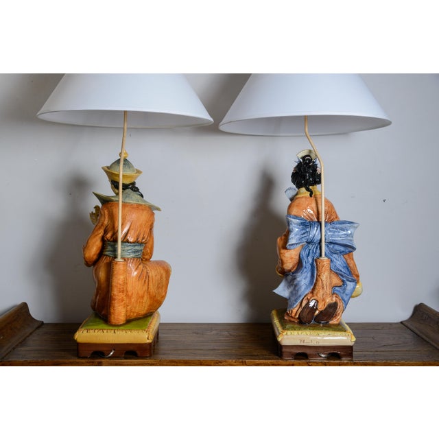 Burnt Orange Chinoiserie Table Lamps by Domenico Poloniato, 1950s a Pair For Sale - Image 8 of 14