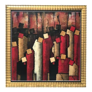Vintage Modernist Figurative Abstract Painting by Miller