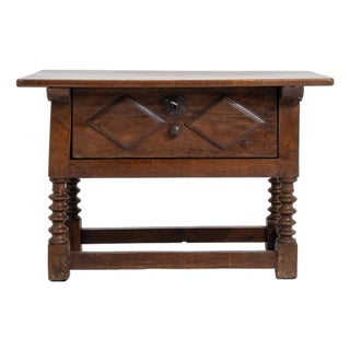 19th Century Spanish Colonial Side Table With Single Drawer For Sale