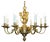 Antique French Rococo Gold Gilt Brass Eight-Branch Cherub Chandelier, 1900s For Sale