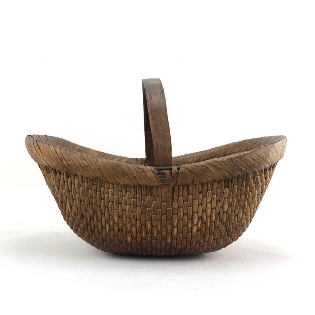 Early 20th Century Chinese Woven Reed Basket For Sale - Image 9 of 10