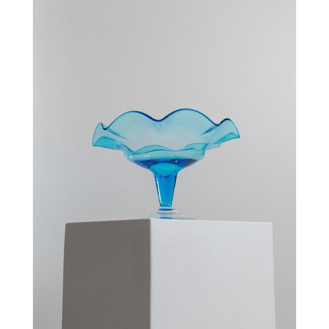 Vintage Murano Glass Bowl in Blue, Italy, 1980s For Sale - Image 4 of 12