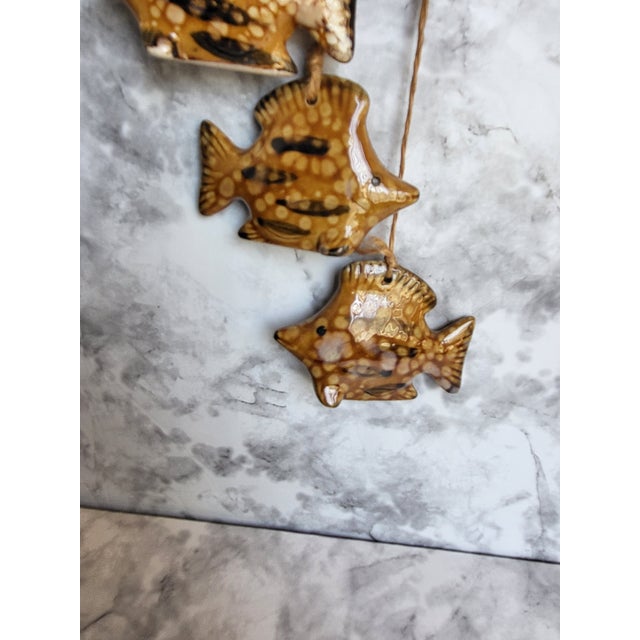 1990s Handcrafted Pottery Fish Wall Hanging Wind Chime For Sale - Image 9 of 13