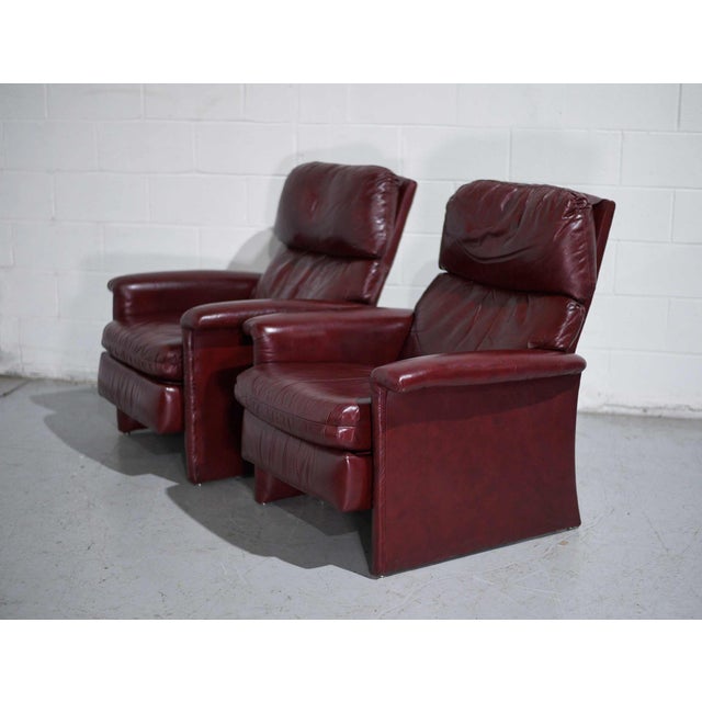 Vintage Genuine Oxblood Leather Recliner Chairs by Bradington Young a Pair Chairish