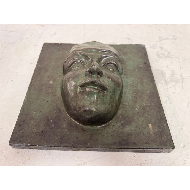 Mid-Century Studio Pottery Face Plaque For Sale - Image 3 of 8