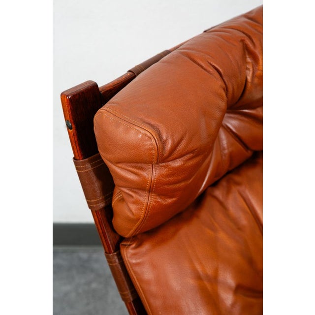 Mid Century Danish Modern Lounge Chairs Brown Leather Bentwood Set Pair Vintage For Sale - Image 12 of 12