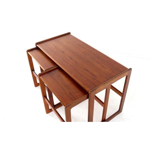 Vintage Nesting Tables by Arne Hovmand Olsen for Mogens Kold, 1960s, Set of 3 For Sale - Image 3 of 14