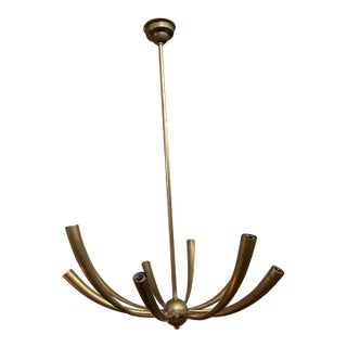 Italian Modern Brass Chandelier For Sale