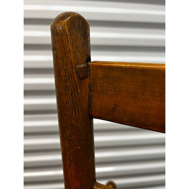 Early 20th Century Set of Four Antique Wooden Ladder Back Chairs For Sale - Image 5 of 12