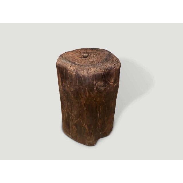 "A century old teak root hand carved into a sculptural usable shape to produce a side table, whilst respecting the natural...