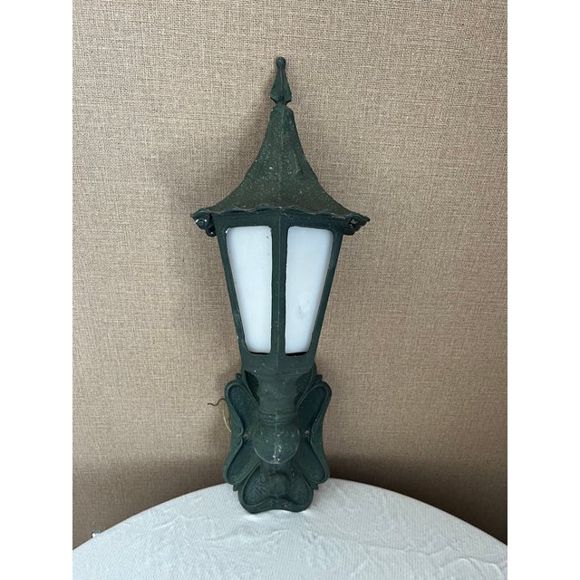 1930s French Outdoor Wall Lantern Light For Sale - Image 4 of 9
