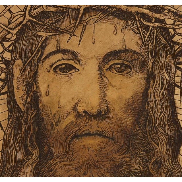 Hans Thoma, Christ with Crown of Thorns, 1902, Relief For Sale - Image 3 of 6