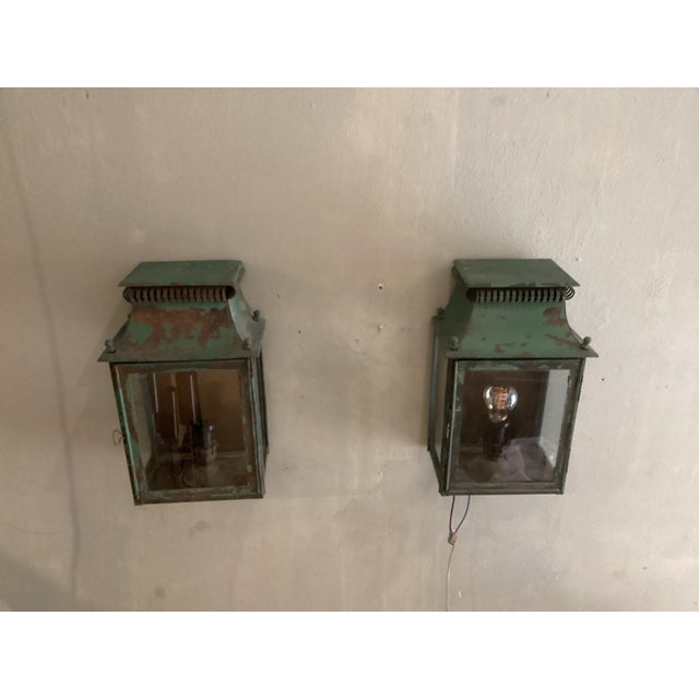 Platina Copper Classic Model Garden Wall Light, Maison, France, 1970s, Set of 2 For Sale - Image 3 of 11