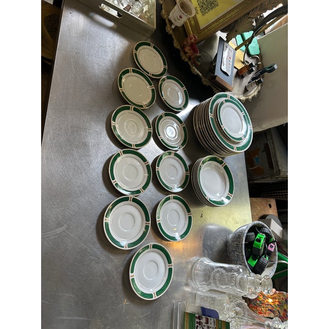 White 1970s Ceramic Majesty Plate Set With Malachite and Gold Designs- Set of 30 For Sale - Image 8 of 10