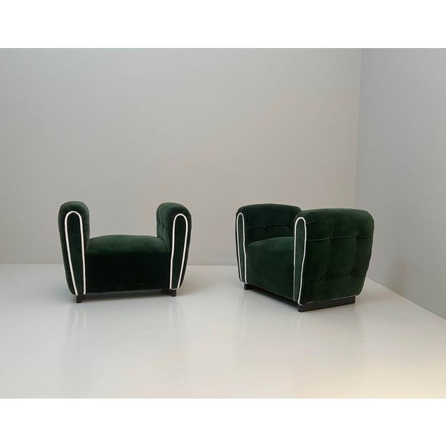 Vintage Poufs, 1940s, Set of 2 For Sale - Image 4 of 7