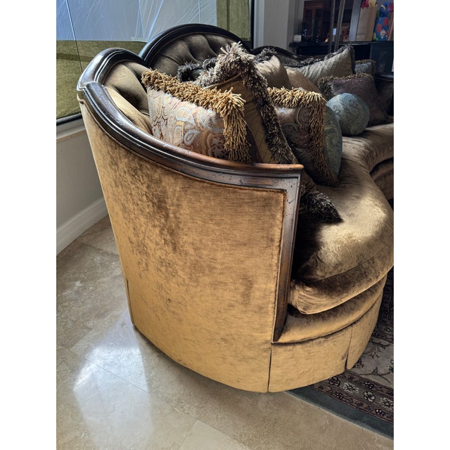 Marge Carson Natalia Sofa With Pillows Included in a Rich Mustard Gold