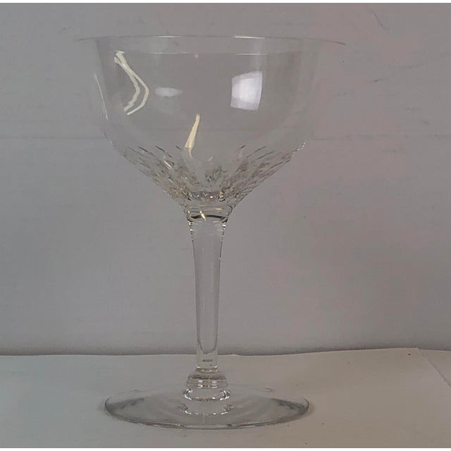 1950s Petal Style Wheel-Cut Glass Coupes, Set of 8 For Sale In Boston - Image 6 of 8