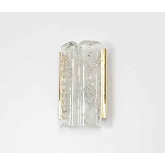 Wonderful pair of midcentury wall sconces with ice glasses, made by doria leuchten, germany, manufactured, circa...
