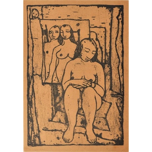 Model in the Studio - Original Lithograph by Felice Casorati - 1946 1946 For Sale