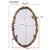 This Oval framed mirror features a bird and vine design. The finish is distressed, antiqued gold leaf with a light gray...